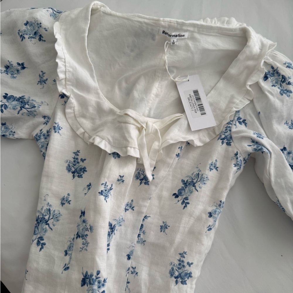 Reformation Greta Linen Top - Delicacy